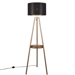 Lámpara de pie Colette Pantalla Negra /Cuerpo Café 1XE27 57CM Ø