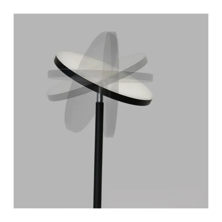 Lámpara de pie Denzel con lector LED 30+6w 3CCT 3000lm acabado negro estilo moderno con mando a distancia 25cm Ø