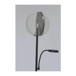 Lámpara de pie Denzel con lector LED 30+6w 3CCT 3000lm acabado negro estilo moderno con mando a distancia 25cm Ø