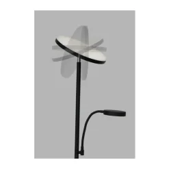 Lámpara de pie Denzel con lector LED 30+6w 3CCT 3000lm acabado negro estilo moderno con mando a distancia 25cm Ø