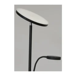 Lámpara de pie Denzel con lector LED 30+6w 3CCT 3000lm acabado negro estilo moderno con mando a distancia 25cm Ø