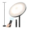 Lámpara de pie Denzel LED 24w 3CCT 2200lm acabado negro estilo moderno con mando a distancia incluido 25cm Ø