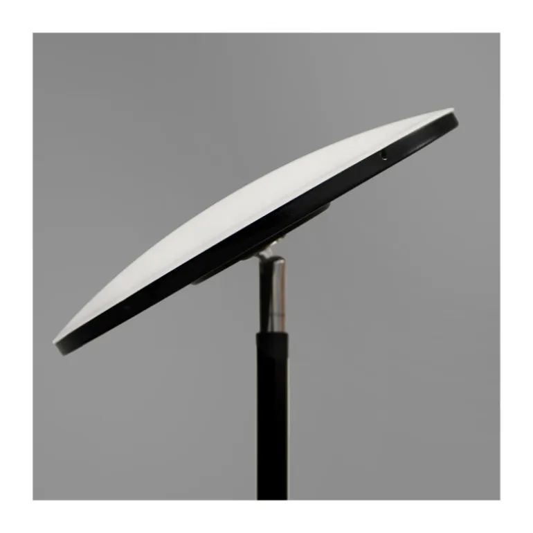 Lámpara de pie Vinet con lector LED 30+6w 3CCT 3000lm acabado negro estilo moderno con mando a distancia 25cm Ø