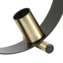 Lámpara de sobremesa Anillo 1 luz negro y oro envejecido 1XE27 estilo moderno