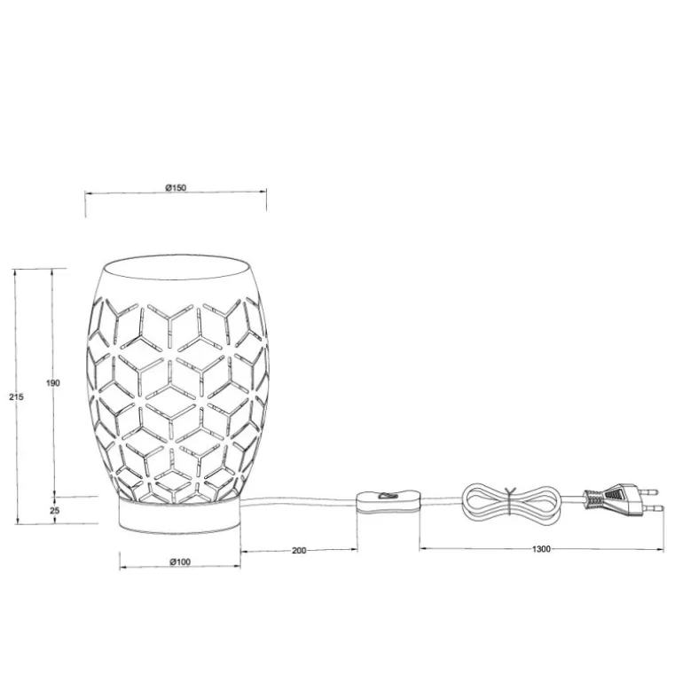 Lámpara de sobremesa Bidar Blanco 1XE27 15cm Ø