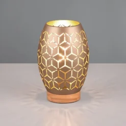 Lámpara de sobremesa Bidar Café/ Oro 1XE27 15cm Ø