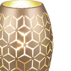 Lámpara de sobremesa Bidar Café/ Oro 1XE27 15cm Ø