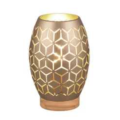 Lámpara de sobremesa Bidar Café/ Oro 1XE27 15cm Ø