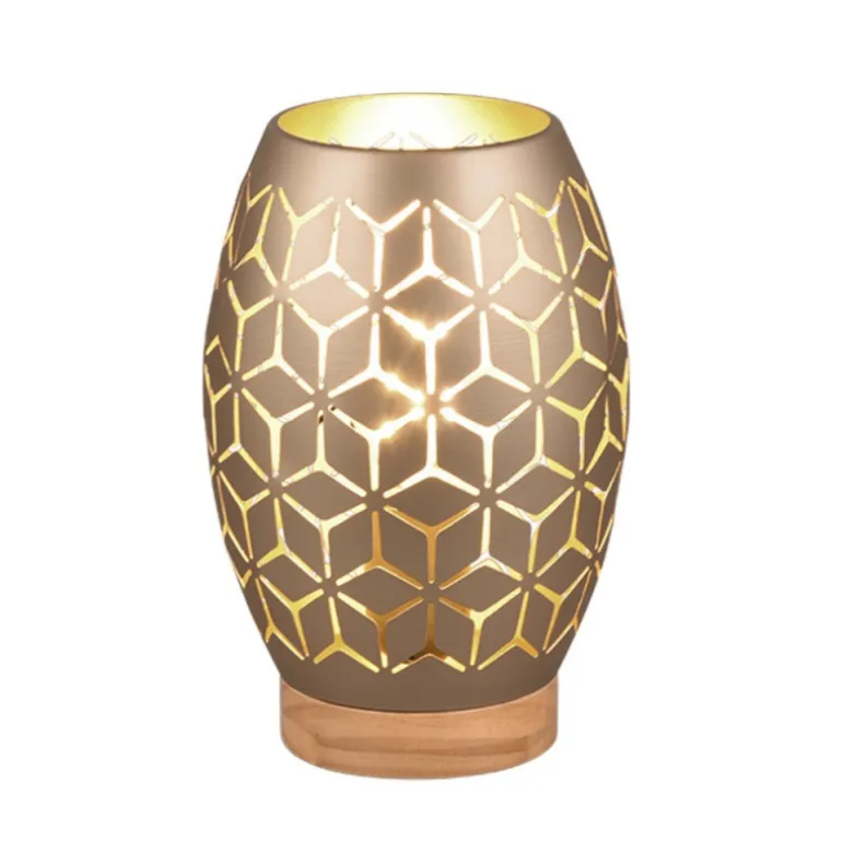 Lámpara de sobremesa Bidar Café/ Oro 1XE27 15cm Ø