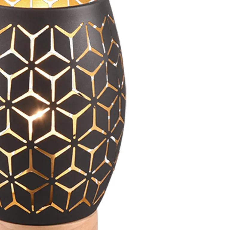 Lámpara de sobremesa Bidar Negro /Oro 1XE27 15cm Ø