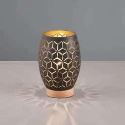 Lámpara de sobremesa Bidar Negro /Oro 1XE27 15cm Ø