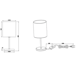 Lámpara de sobremesa Jerry Cromo Pantalla Blanca 1XE14 13cm Ø