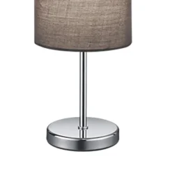 Lámpara de sobremesa Jerry Cromo Pantalla Gris 1XE14 13cm Ø
