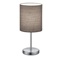 Lámpara de sobremesa Jerry Cromo Pantalla Gris 1XE14 13cm Ø