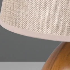 Lámpara de sobremesa Luxor Cerámica imitación Madera 1XE27 24CM Ø