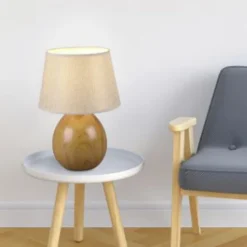 Lámpara de sobremesa Luxor Cerámica imitación Madera 1XE27 24CM Ø