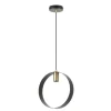Lámpara de techo colgante Anillo 1 luz acabado negro y oro envejecido 1XE27 estilo moderno 25cm Ø