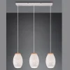 Lámpara de techo colgante Bidar 3L Blanco 3XE27 metal blanco y madera estilo moderno
