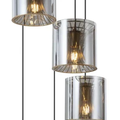 Lámpara de techo colgante Bruno 5 luces 5XE27 acabado negro estilo moderno 38cm Ø