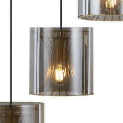 Lámpara de techo colgante Bruno 5 luces 5XE27 acabado negro estilo moderno 38cm Ø