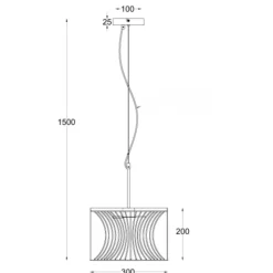 Lámpara de techo colgante Bruno 1 luz 1XE27 acabado negro estilo moderno 30cm Ø