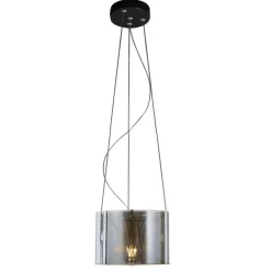 Lámpara de techo colgante Bruno 1 luz 1XE27 acabado negro estilo moderno 30cm Ø