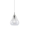 Lámpara de techo colgante Capri I 1xE27 acabado metal níquel tulipa de cristal transparente estilo vintage 20cm Ø