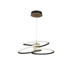 Lámpara de techo colgante Dina LED integrado 50w tonalidad 3000k acabado madera natural estilo nórdico 64cm Ø