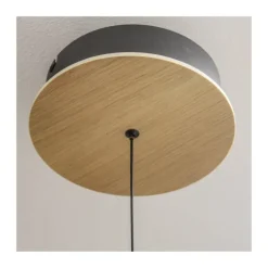 Lámpara de techo colgante Dina LED integrado 50w tonalidad 3000k acabado madera natural estilo nórdico 64cm Ø