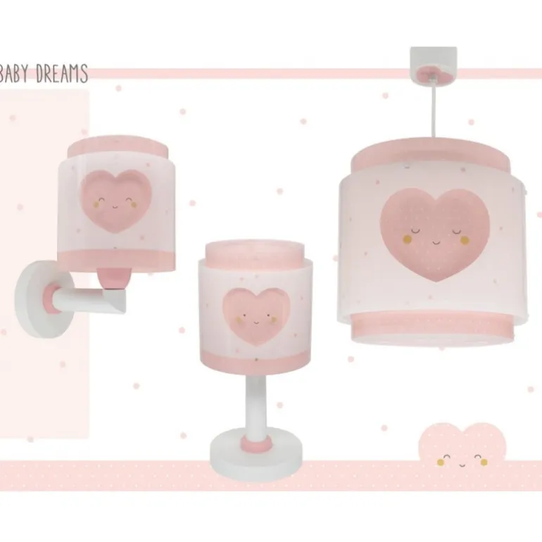 Lámpara de techo colgante Dreams Corazón Rosa 1xE27 acabado rosa estilo infantil 26cm Ø