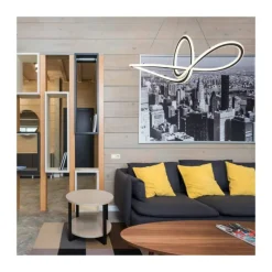 Lámpara de techo colgante Dunia LED integrado 53w 3CCT acabado negro estilo moderno mando a distancia incluido