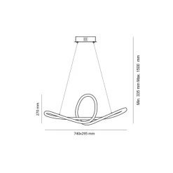 Lámpara de techo colgante Dunia LED integrado 53w 3CCT acabado negro estilo moderno mando a distancia incluido