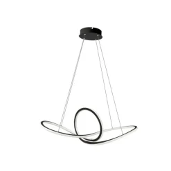 Lámpara de techo colgante Dunia LED integrado 53w 3CCT acabado negro estilo moderno mando a distancia incluido