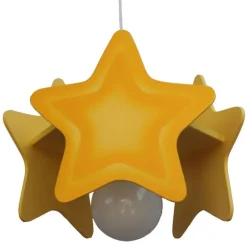 Lámpara de techo colgante Estrella 1xE27 acabado madera amarillo estilo infantil 32cm Ø