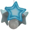 Lámpara de techo colgante Estrella 1xE27 acabado madera azul estilo infantil 32cm Ø