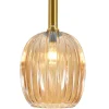 Lámpara de techo colgante Evette 1 luz 1XE27 acabado cuero cristal ámbar estilo vintage 30cm Ø