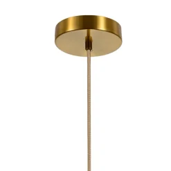 Lámpara de techo colgante Evette 1 luz 1XE27 acabado cuero cristal ámbar estilo vintage 30cm Ø