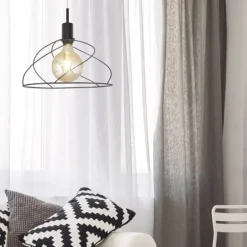 Lámpara de techo colgante Farrel 1 luz 1xE27 acabado metal negro estilo moderno 35cm Ø