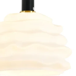Lámpara de techo colgante Freya 1XE27 acabado negro tulipa cristal blanco estilo moderno 30cm Ø