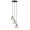 Lámpara de techo colgante Géminis 3 luces redonda 3xE27 acabado metal negro y oro envejecido estilo rústico 38cm Ø