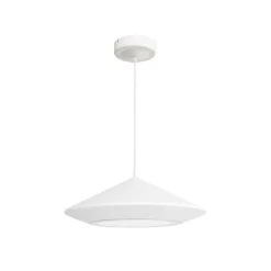 Lámpara de techo colgante Hat LED integrado 25w en tonalidad 4000k acabado metal blanco estilo moderno 47cm Ø