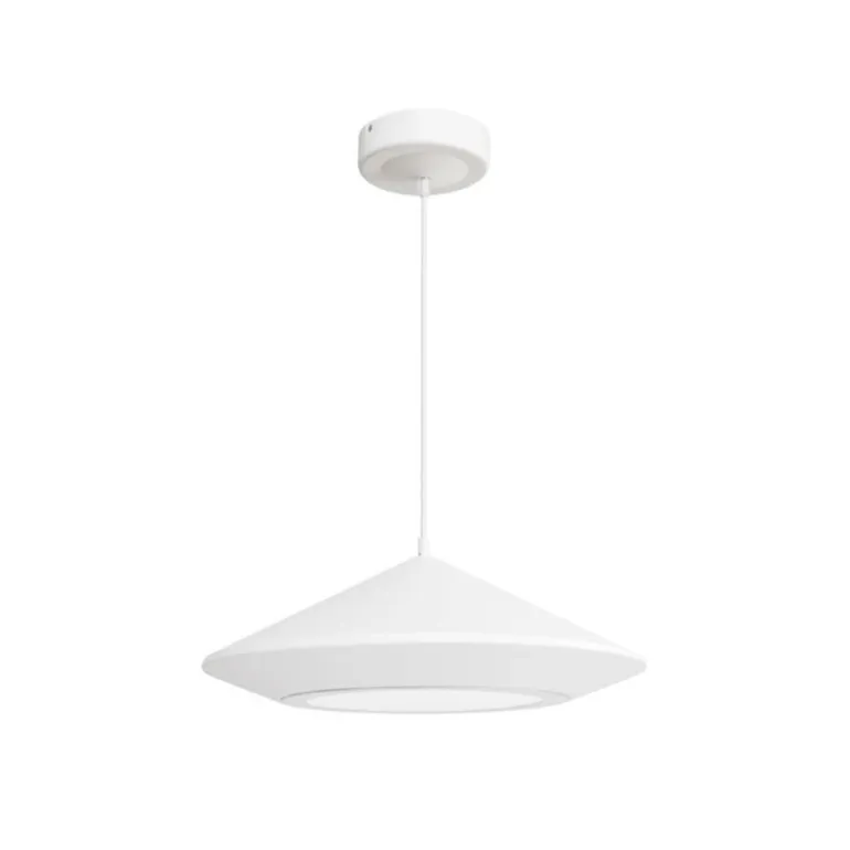 Lámpara de techo colgante Hat LED integrado 25w en tonalidad 4000k acabado metal blanco estilo moderno 47cm Ø