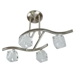 Lámpara de techo colgante Hielo 4 luces 4xG9 acabado metal níquel estilo moderno