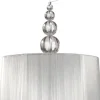 Lámpara de techo colgante Hilos 3xE27 acabado cromo pantalla hilo plata estilo clásico 50cm Ø