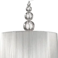 Lámpara de techo colgante Hilos 3xE27 acabado cromo pantalla hilo plata estilo clásico 50cm Ø