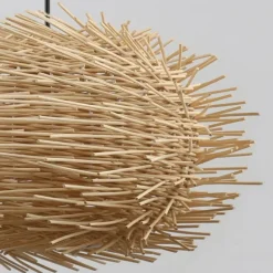 Lámpara de techo colgante Hoz 1XE27 acabado varillas mimbre natural estilo nórdico 40cm Ø