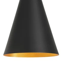 Lámpara de techo colgante Iris III 1XE27 acabado metal negro e interior dorado estilo moderno 19cm Ø
