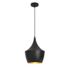 Lámpara de techo colgante Iris II 1XE27 acabado metal negro e interior dorado estilo moderno 24cm Ø