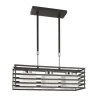 Lámpara de techo colgante Jaula 3 luces 3xE27 acabado metal wengue tulipas cristal mate estilo moderno