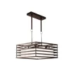 Lámpara de techo colgante Jaula 4 luces 4xE27 wengue acabado metal wengue tulipas cristal mate estilo moderno